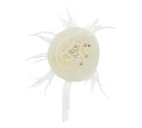KMGDM Broche con borlas y plumas de flores para eventos formales, broches de vestir, elegantes adornos para sombreros de pelo, chal, clip para fiesta, 17x9cm, Tela, No es una piedra preciosa