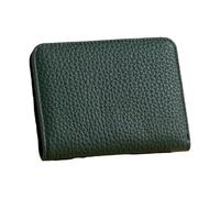 KMGDM Cartera de piel sintética con bloqueo único para mujer, compacta, corta, monedero, bolsillo para cambio para uso diario y viajes, Cera de aceite negra, 18x29x9cm, Como se muestra en la imagen