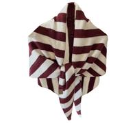 KMGDM - Chal de gran tamaño para mujer, diseño angular, ligero, multifuncional, práctica, bufanda de invierno para mujer, Rojo Vino Rayas, talla nica