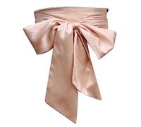 KMGDM Cinturón ancho con cinta para mujer, vestido con lazo y corsé para bodas y fiestas, 250 cm de largo, color liso, rosa, 9.5x250cm