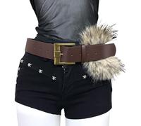 KMGDM Cinturón flexible y flexible con forro de pelo, fino y permanente, ejemplar para profesores, mujeres embarazadas, maternidad, modificable, Marrón, talla única