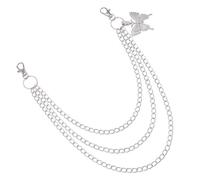 KMGDM Colgante de cinturón de cadena de pantalones multicapa de moda para varios estilos y realce de atuendo, metal resistente a la corrosión, 37.5cm/ 45cm/ 53cm, Metal, No es una piedra preciosa