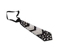 KMGDM Corbata de perlas de imitación para ocasiones de graduación, tela de poliéster resistente a las arrugas, para fiestas de disfraces, corbata, estilo moderno, perlas de imitación, corbata