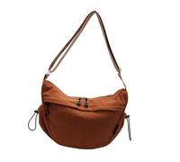 KMGDM Crescents - Bolso cruzado para mujer, hombro moderno con media forma y bolsillos traseros, múltiples bolsillos, bandolera, bolas de masa hervida holgada, Brown, Medium