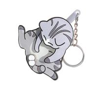 KMGDM Divertido llavero con diseño de huevos y gatos, llavero de animales, colgante para bolso de mano para mujeres y niños, gris, 7cm