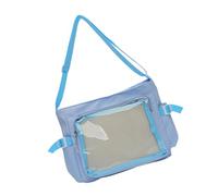KMGDM Elegante bolsa cruzada universitaria de gran capacidad, soporte transparente para insignias, correa de hombro ergonómica, práctica bolsa de nailon, Blue, 30*24*10cm