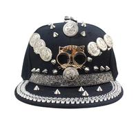 KMGDM Elegante sombrero de béisbol con hebilla ajustable con hebilla ajustable, sombrero punk para hombre, gorra de béisbol para fiesta, concierto de música, como se muestra en la imagen., 6 7/8 / 7