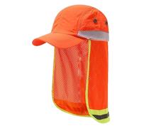 KMGDM Gorro de cuello de color fluorescente para trabajadores de saneamiento con tiras reflectantes para una alta visibilidad, secado rápido, sombrero de cuello de alta visibilidad, I, Talla única