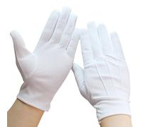 KMGDM Guantes cortos antideslizantes blancos para esmoquin formal, guantes de inspección para hombres y mujeres, unisex