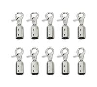 KMGDM Hebillas de metal para bolsa, borlas, tapas de extremo para correas, bolso, cadena, gancho, 2/10 hebillas de metal para correa de cadena, Silver, B