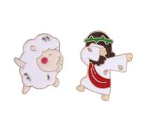 KMGDM Jesuses - Broche esmaltado de personajes de dibujos animados, iconos de fe, insignia, bolsa de ropa, joyería