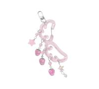 KMGDM Llavero con colgante de mochila, forma de ala de estrella, mosquetón, mosquetón, gancho para exteriores, accesorios de camping, hebilla, regalo, llavero acrílico, Llavero de fresa