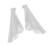 KMGDM Manga de obispo para novia, elegante, manga larga, tul decorativo para boda, guantes simples y transparentes, blanco, 60/ 80 cm