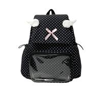 KMGDM - Mochila transparente moderna con diseño organizativo de gran capacidad, correa ajustable para uso diario, mochila transparente, Black