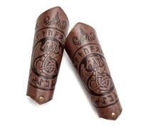 KMGDM Muñequeras unisex medievales en relieve, con estilo, protector de brazo para cosplay, espectáculos de escenario, brazaletes de cosplay, 1 par marrón, Talla única