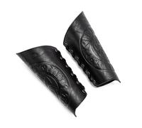 KMGDM Muñequeras unisex medievales en relieve, con estilo, protector de brazo para cosplay, espectáculos de escenario, brazaletes de cosplay, 1 par negro, Talla única