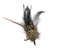 KMGDM Punk Gotik Gear - Broche de cadena con borlas para el pelo, estilo vintage, para abrigos, camisas, joyas, 4x12cm, Plumas de aleación