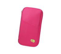 KMGDM Soporte seguro para pasaportes organizado de viaje con múltiples compartimentos para billetes, tarjetas de crédito y documentos, Rose Re, 13×25×2cm