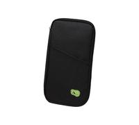 KMGDM Soporte seguro para pasaportes organizado de viaje con múltiples compartimentos para billetes, tarjetas de crédito y documentos, Black, 13×25×2cm