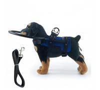 kmgfsd Dispositivo de asistencia para mascotas de poliéster que combina parachoques y correa ajustable para perros pequeños y medianos, uso en interiores y exteriores, arnés para perros ciegos