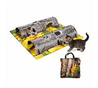 kmgfsd Natural Plan - Alfombrilla de túnel y descanso para jugar, esconderse y saltar, resaltar el sueño, 4 cavidades, flexible, lavable a máquina, 40 x 47 pulgadas, tapete de juego flexible