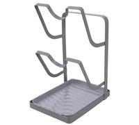 kmgfsd Soporte para tapa de ollas con diseños de rotación de 360 grados para acceso manual y organización de almacenamiento de doble capa, estante de cocina