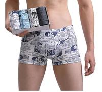 KMHXCGU Calzoncillos tipo bóxer para hombre, 4 piezas/lote, sin costuras, estampados, para hombre, paquete de pantalones cortos, ropa interior de moda, bóxer para hombre, talla grande, L-4XL, Lobos, 4