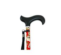 KMINA Bastón Extensible para Mayores de Flores, Mujer y Hombre, Rojo