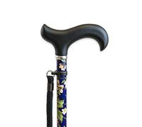 KMINA Bastones para Mayores de Flores, Extensible, Altura Regulable, Mujer y Hombre, Azul - KMINA Pro