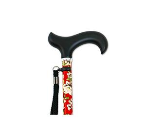 KMINA Bastones para Mayores de Flores, Extensible, Altura Regulable, Mujer y Hombre, Rojo - KMINA Pro