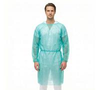 KMINA Batas Desechables Sanitarias (200 unidades, 10 cajas de 20), Polipropileno 20 g/m2, Talla Estándar 115x127 cm, Puños Elásticos y Cierre con Cintas
