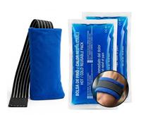 KMINA Bolsa Gel Frío Calor Reutilizable con Funda, Azul (2u + funda)