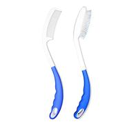 KMINA Cepillo de Pelo y Peine Mango Largo Ergonómicos, Movilidad Reducida | 2 uds, Personas Mayores, Antideslizante, Caucho Termoplástico, Ligero, Desenredar, Accesorios Discapacidad, Ortopedia