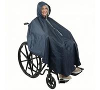 KMINA Chubasquero Silla de Ruedas, Poncho Impermeable con Capucha, Azul