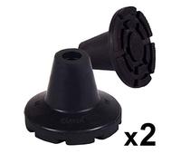 KMINA Conteras Anchas para Muletas y Bastones, Tubo 19mm, Caucho (2 uds) | Tacos Negros Flexibles y Duraderos, Goma Natural, Antideslizantes, Amortiguación, Adherencia, Estabilidad, Repuesto