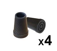 KMINA Conteras Estrechas para Bastones de 16 mm, Negras (4 uds) | Válidos para Tubos Finos, Colocación sin Herramientas, Juego de Tacos de Repuesto Fabricados en PVC Resistente