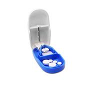 KMINA Cortador de Pastillas con Compartimento (2 en 1), Partidor Portátil, Corta Pastillas Medicamento para Píldoras Pequeñas y Grandes