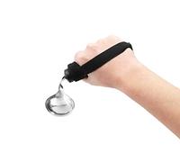 KMINA Cuchara Adaptada Discapacidad con Velcro Flexible Bilateral (Ángulo Ajustable), Cubiertos Mayores Mango Grueso, Ortopédica, Curva Adulto