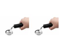 KMINA Cuchara Adaptada Discapacidad Flexible Bilateral (Ángulo Ajustable), Cubiertos Mayores Mango Grueso, Ortopédica, Curva Adulto (Paquete de 2)