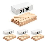KMINA Depresores Linguales de Madera (100 Unidades) No Estériles 150 x 18 x 1,6 mm sin Látex Formato Práctico para Uso Diario y Entornos Profesionales (Paquete de 4)