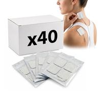 KMINA Electrodos adhesivos (4 unidades), 50 x 50 mm, gel conductor integrado, conector universal 2 mm, reutilizables, hipoalergénicos, TENS EMS