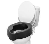 KMINA - Elevador WC Adulto Blando con Tapa (10 cm), Adaptador Inodoro Mayores, Negro (Sin Asas)