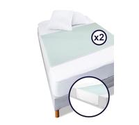 KMINA Empapadores Cama Adultos Lavables 5 Capas (x2 uds, 135x75 cm), Reutilizable y Ajustable, Protector Colchón Incontinencia - Fabricado en Europa