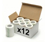 KMINA Esparadrapo de Papel Hipoalergénico (12 unidades) 2,50 cm x 9,14 m Transpirable y Sin Látex para Pieles Sensibles Blanco