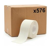 KMINA Esparadrapo de Seda (576 unidades, 48 cajas de 12) 2,50 cm x 5 m Blanco, Transpirable y Sin Látex