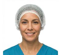 KMINA Gorros Desechables (100 unidades), Polipropileno Transpirable 10 g/m2, Diseño Acordeón con Doble Elástico, Talla estándar 53 cm
