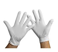 KMINA Guantes Nitrilo Talla L (x100 uds), Desechables, Sin Polvo, Libre de Latex, Blanco