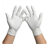 KMINA Guantes Nitrilo Talla XL (200 Guantes, 2 Cajas de 100), Desechables, Sin Polvo, Libre de Latex, Blanco