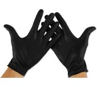 KMINA Guantes Nitrilo Talla XL (x200 uds), Desechables, Sin Polvo, Libre de Latex, Negro