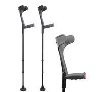 KMINA - Muletas Adulto (x2 uds), Muletas Adulto Regulables Aluminio, Muletas Ortopédicas, Muletas para Caminar, Muletas Ergonómicas Negras - Fabricado en España.